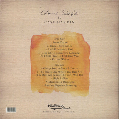 Case Hardin Colours Simple UK vinyl LP album (LP record) 5065002010216