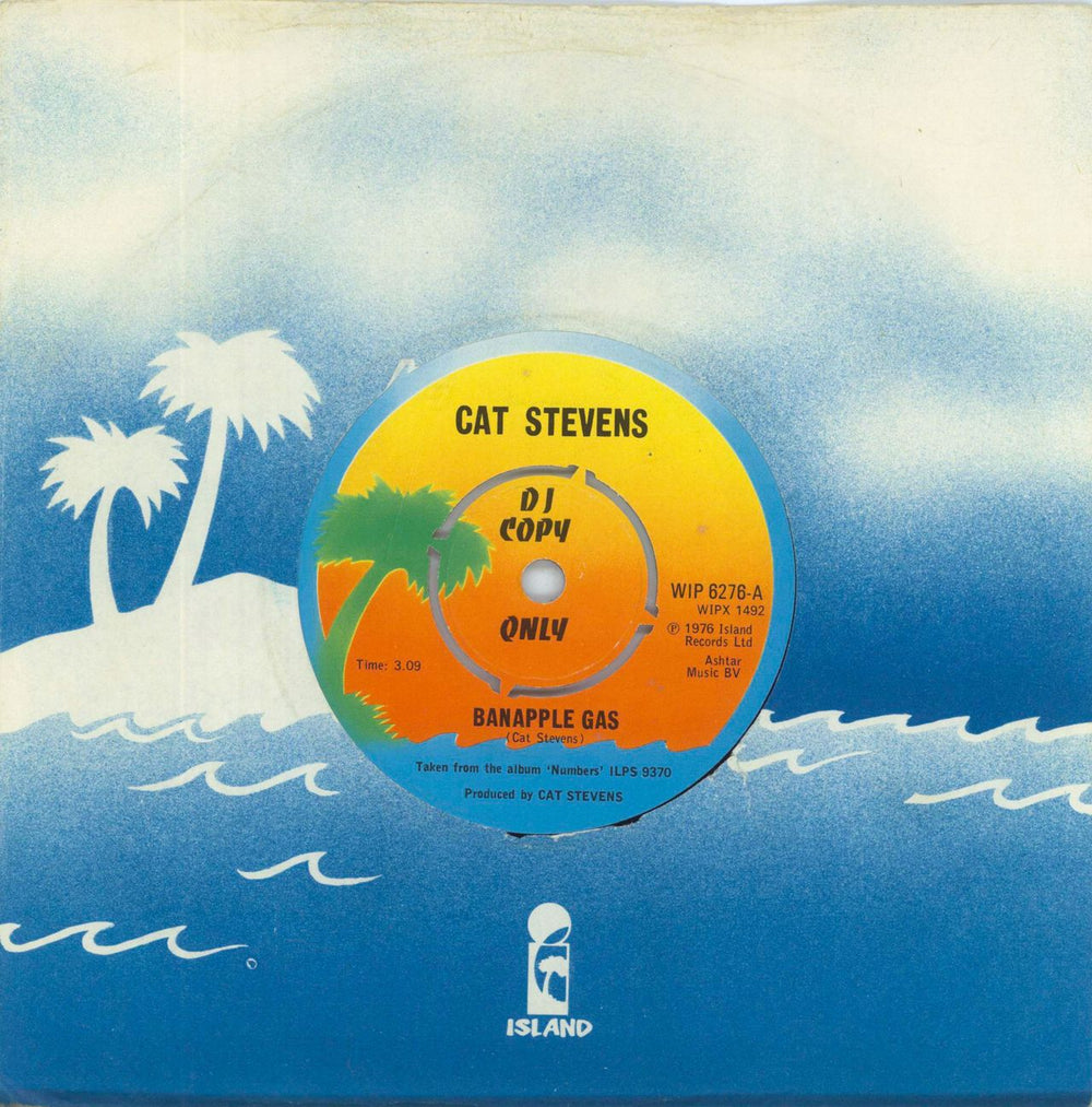 Cat Stevens Banapple Gas - DJ copy UK Promo 7" vinyl single (7 inch record / 45) WIP6276