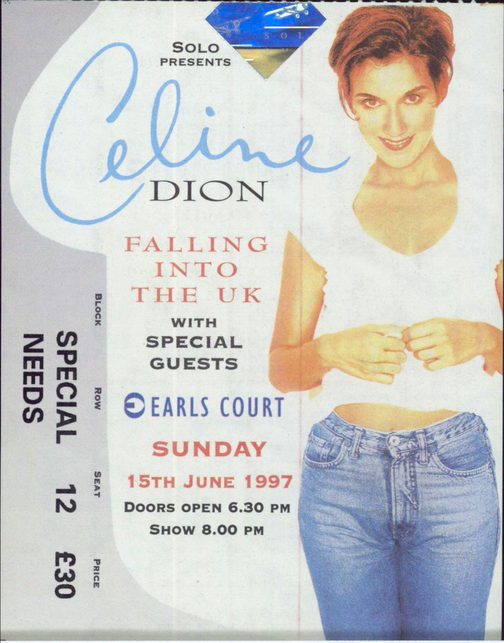 Celine Dion Falling Into You...Around The World + ticket stub UK tour programme