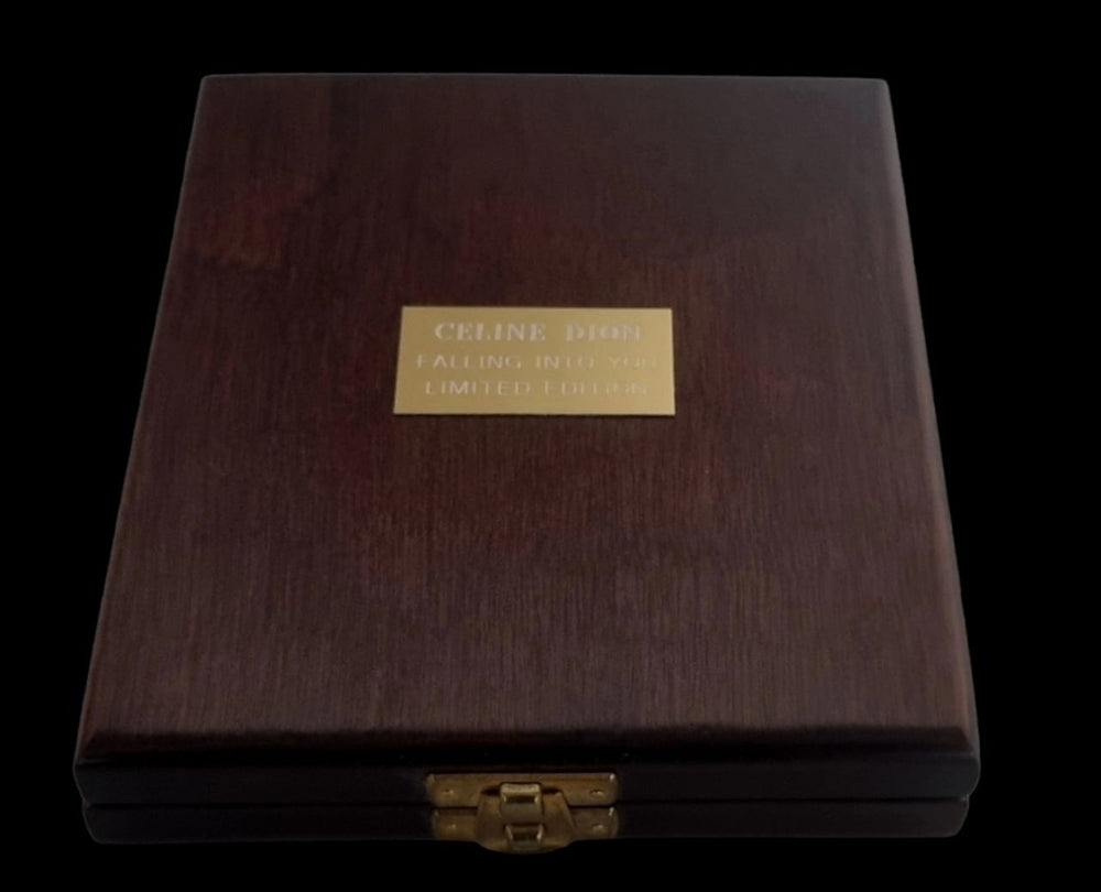 Celine Dion Falling Into You UK Promo CD Single Box Set WOODEN BOX