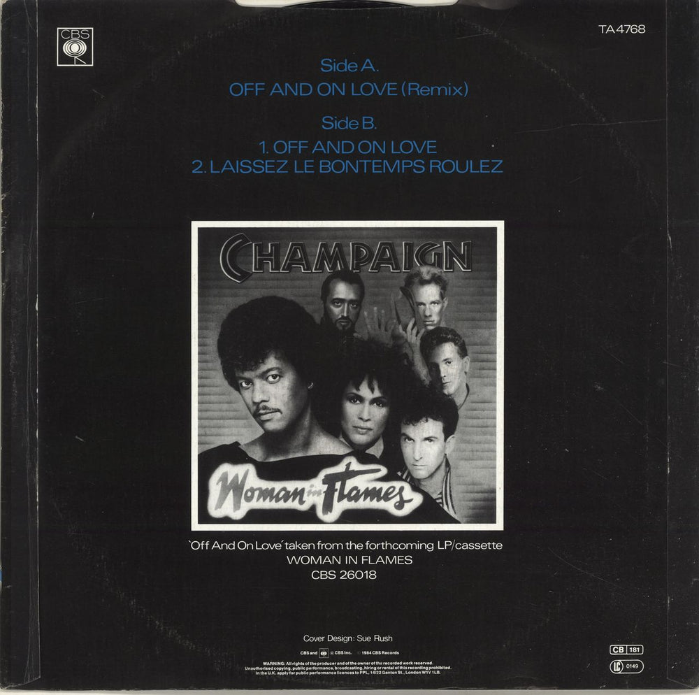 Champaign Off And On Love - P/s UK 12" vinyl single (12 inch record / Maxi-single) C2K12OF695991