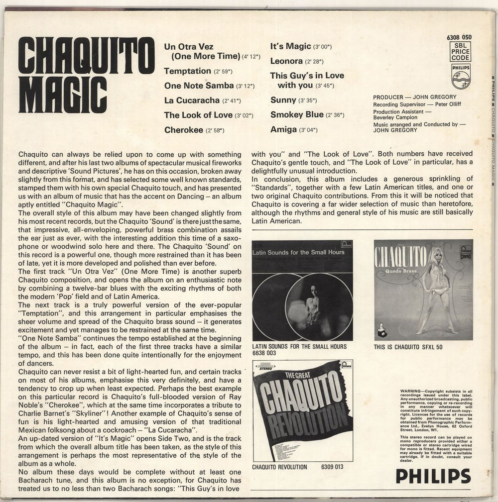 Chaquito Chaquito Magic UK vinyl LP album (LP record)