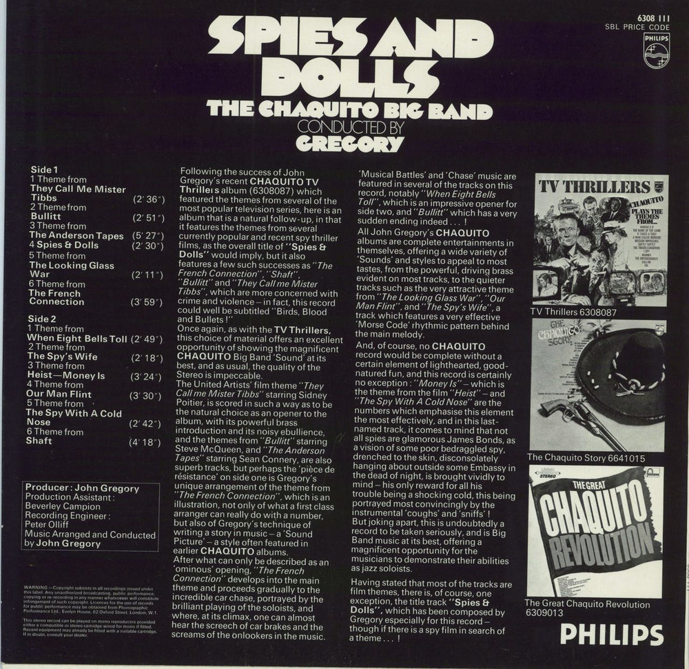 Chaquito Spies And Dolls UK vinyl LP album (LP record)