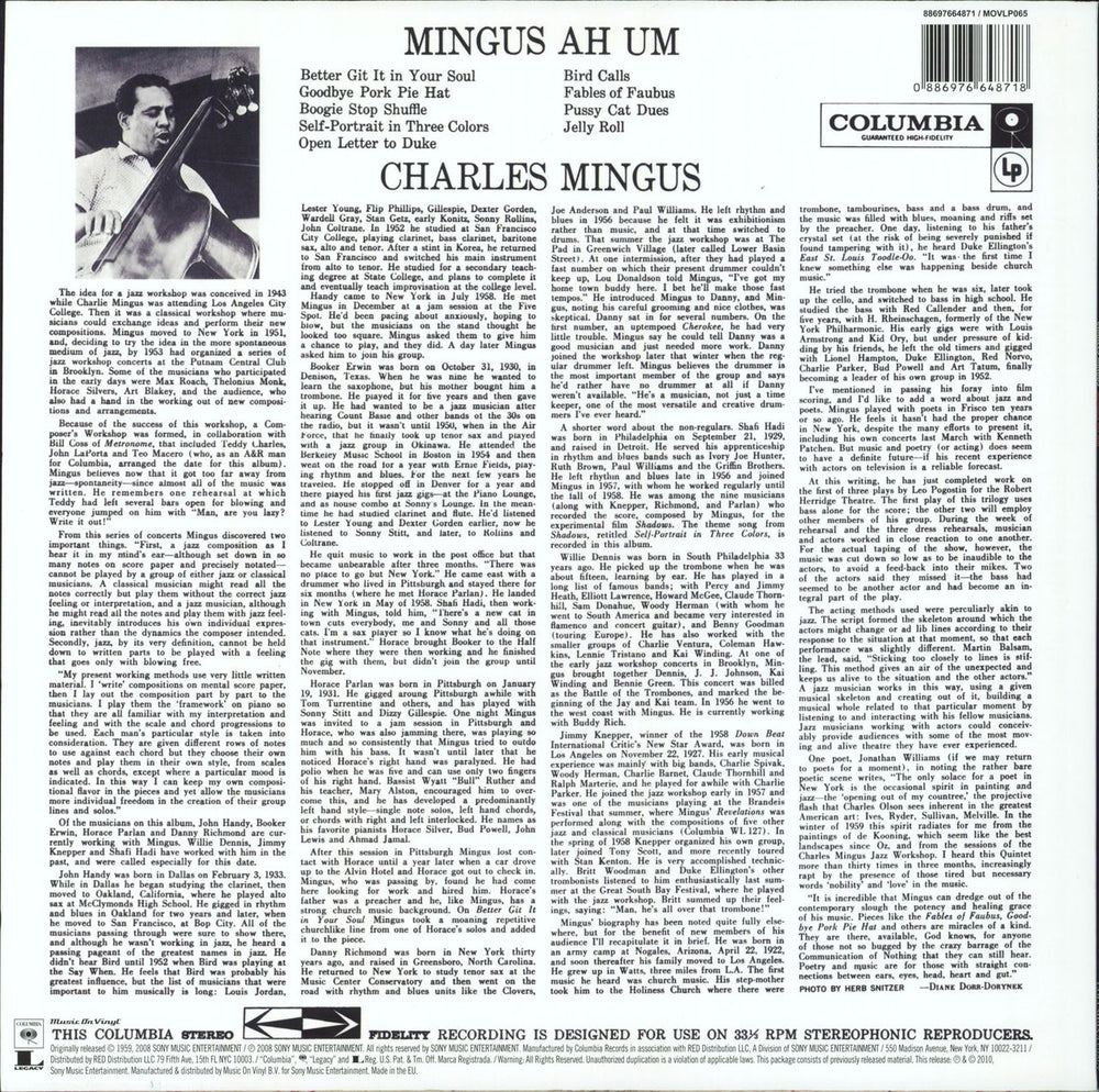 Charles Mingus Mingus Ah Um - 180gm vinyl UK vinyl LP album (LP record) 886976648718