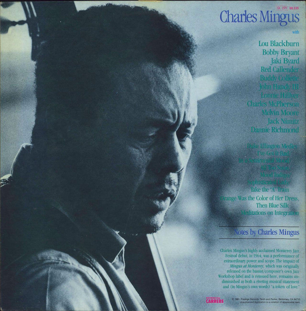 Charles Mingus Mingus At Monterey French 2-LP vinyl record set (Double LP Album)