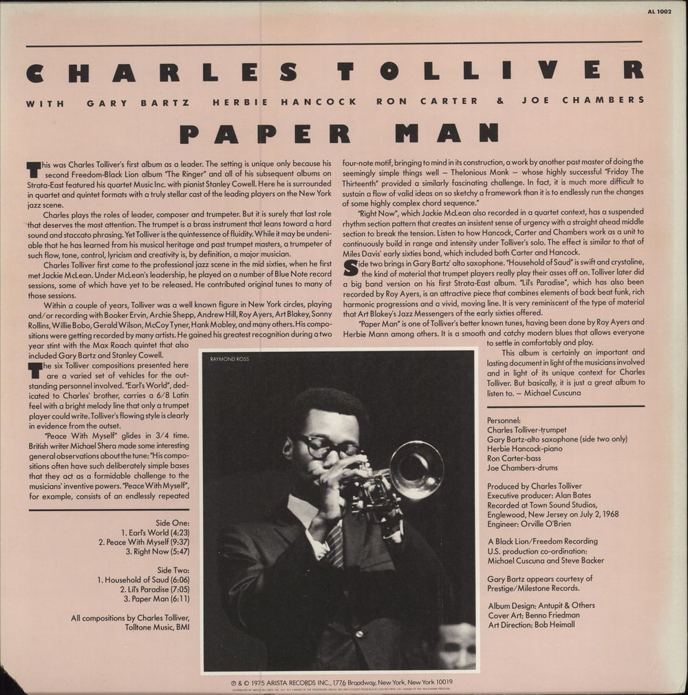 Charles Tolliver Paper Man US vinyl LP album (LP record)