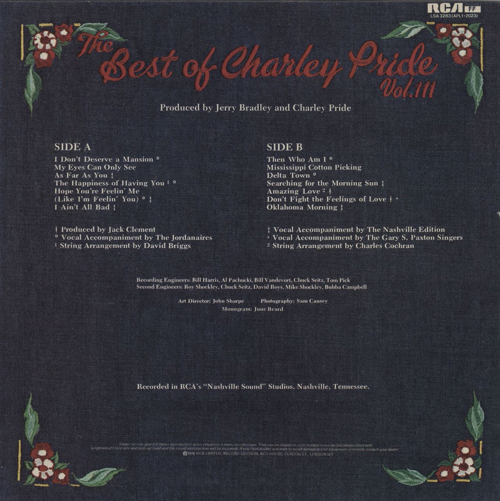 Charley Pride The Best Of Charley Pride Vol. III UK vinyl LP album (LP record)