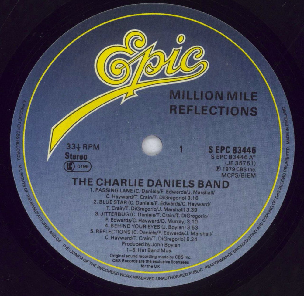 Charlie Daniels Million Mile Reflections - Shrink UK Vinyl LP —  RareVinyl.com