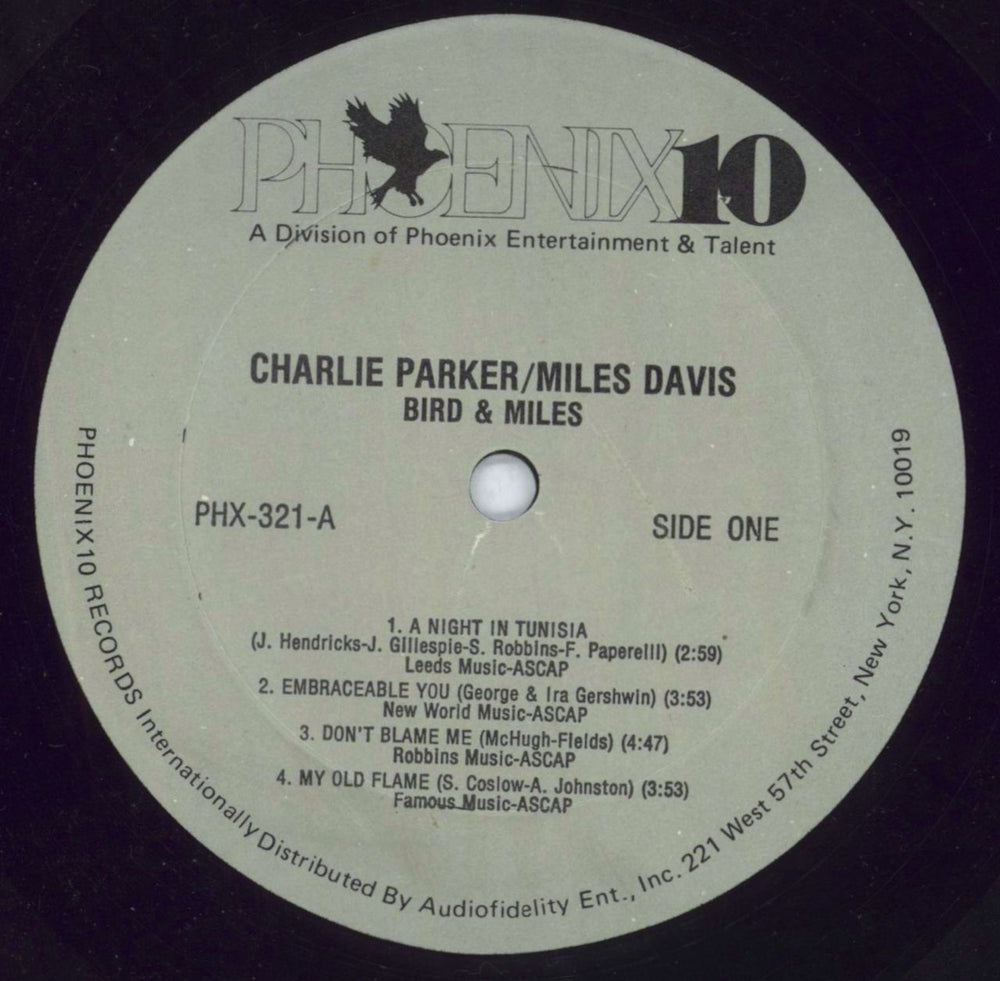 Charlie Parker Bird & Miles US vinyl LP album (LP record) CIKLPBI818058