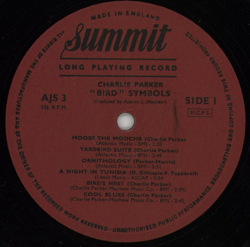 Charlie Parker Bird Symbols - 2nd UK vinyl LP album (LP record) CIKLPBI761174