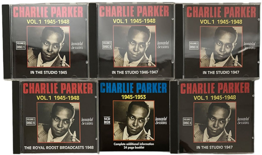 Charlie Parker Immortal Sessions: Volume 1 1945-1953 UK CD Album Box Set CIKDXIM825060