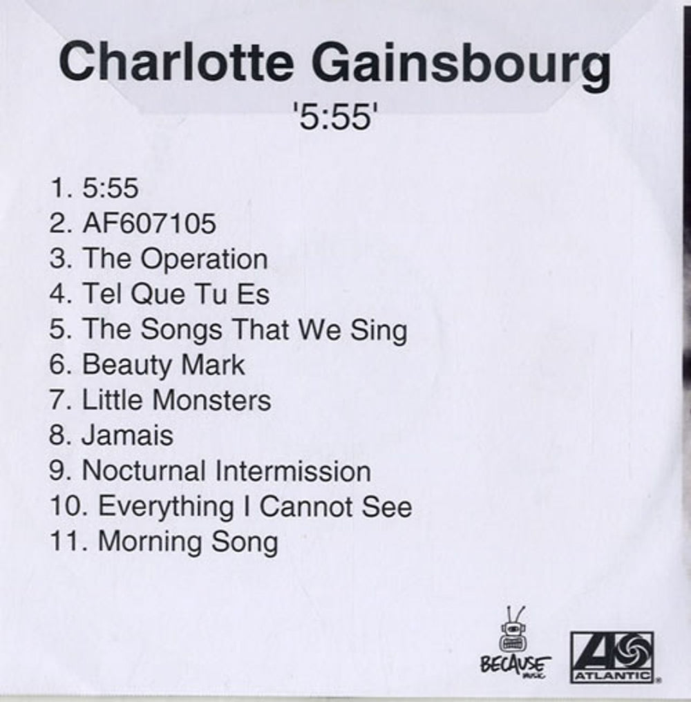 Charlotte Gainsbourg 5:55 - Five Fifty Five UK Promo CD-R acetate CGBCRFI584837