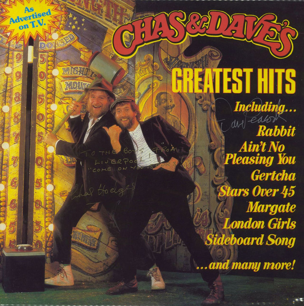 Chas & Dave Greatest Hits - Fully Autographed UK vinyl LP album (LP record) ROC913