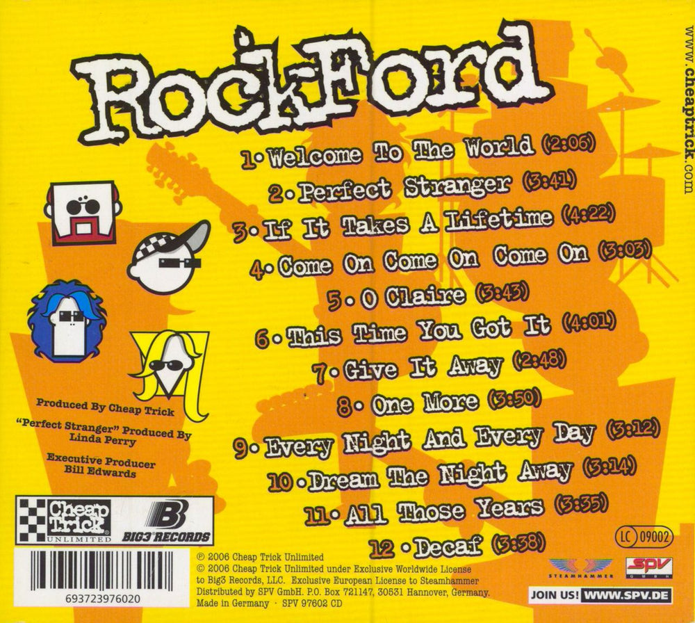 Cheap Trick Rockford UK CD album (CDLP) 693723976020