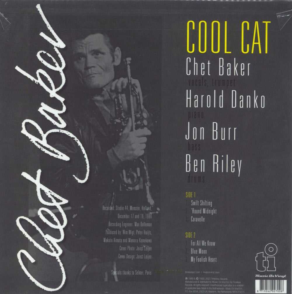 Chet Baker Cool Cat - 180gm Yellow Vinyl US vinyl LP album (LP record) 8719262027008