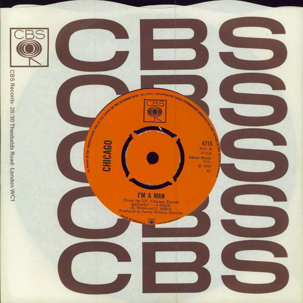 Chicago I'm A Man - 4pr UK 7" vinyl single (7 inch record / 45) 4715