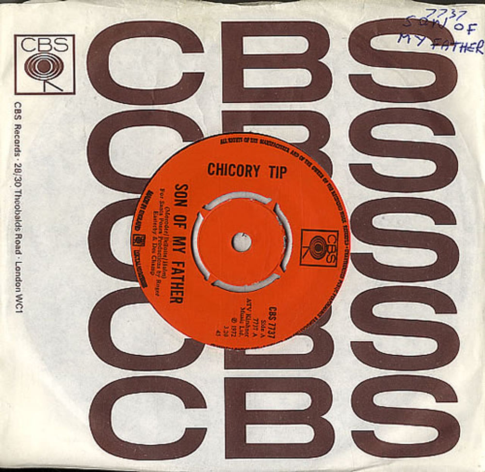 Chicory Tip Son Of My Father UK 7" vinyl single (7 inch record / 45) CBS7737