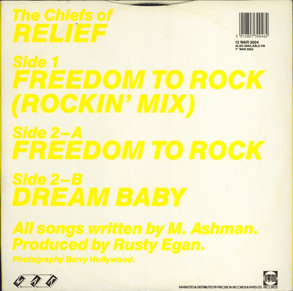 Chiefs Of Relief Freedom To Rock UK 12" vinyl single (12 inch record / Maxi-single) 5012807300462