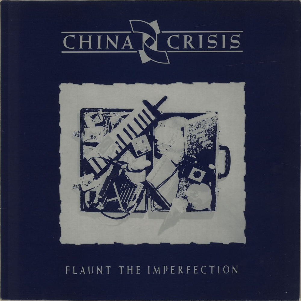 China Crisis Flaunt The Imperfection - Embossed Blue Sleeve UK vinyl LP album (LP record) V2342