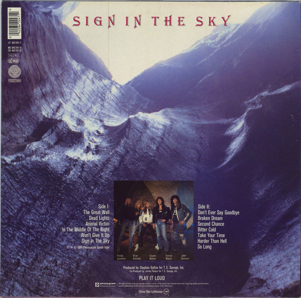 China Sign In The Sky Dutch vinyl LP album (LP record) 042284224710