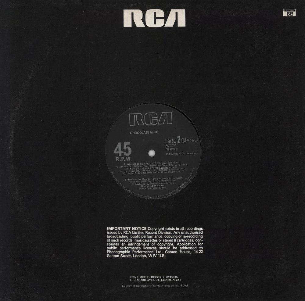 Chocolate Milk I'm Your Radio UK 12" vinyl single (12 inch record / Maxi-single)