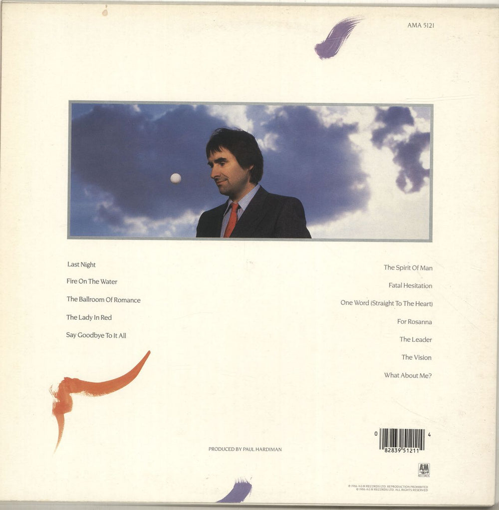 Chris De Burgh Into The Light + merch insert UK vinyl LP album (LP record) 082839512114