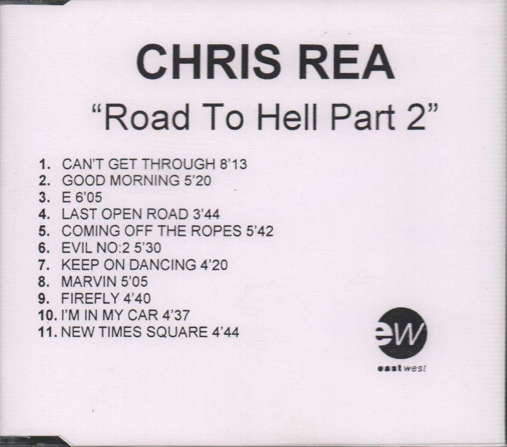 Chris Rea Road To Hell Part 2 + press release UK Promo CD-R acetate CD-R