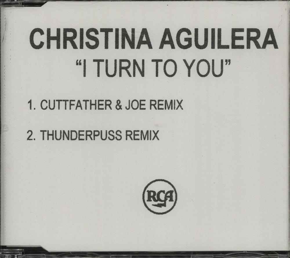 Christina Aguilera I Turn To You UK Promo CD-R acetate CD ACETATE