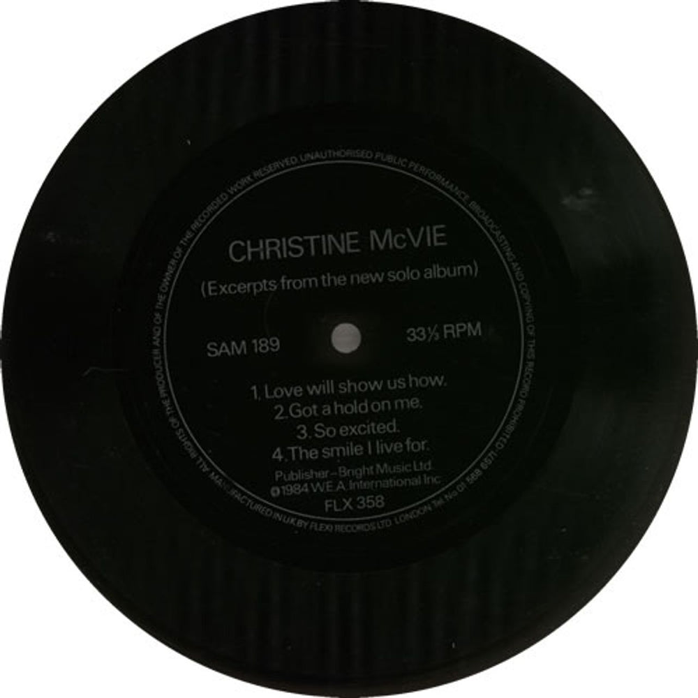 Christine McVie Excerpts From The New Solo Album - Flexi UK Promo 7" vinyl single (7 inch record / 45) MCV07EX634616