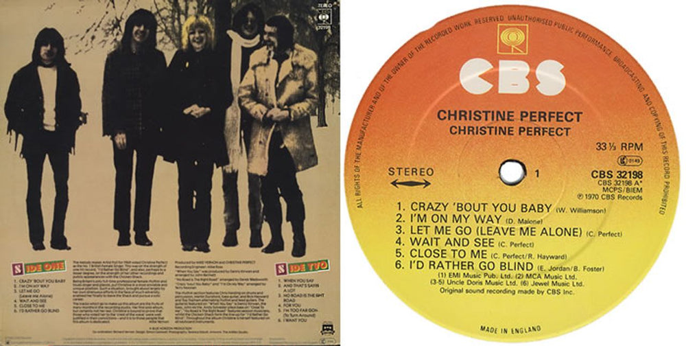 Christine Perfect Christine Perfect UK vinyl LP album (LP record) PFTLPCH394230