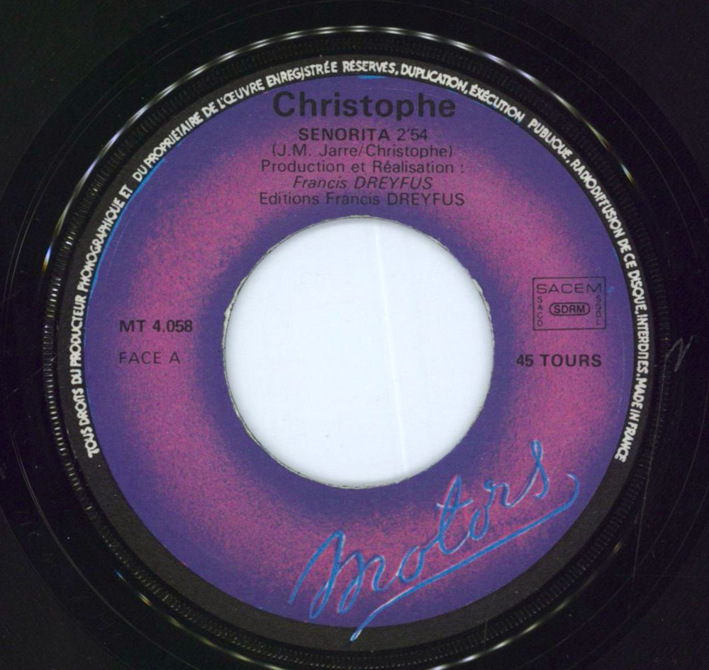 Christophe Señorita French 7" vinyl single (7 inch record / 45) 52V07SE811018