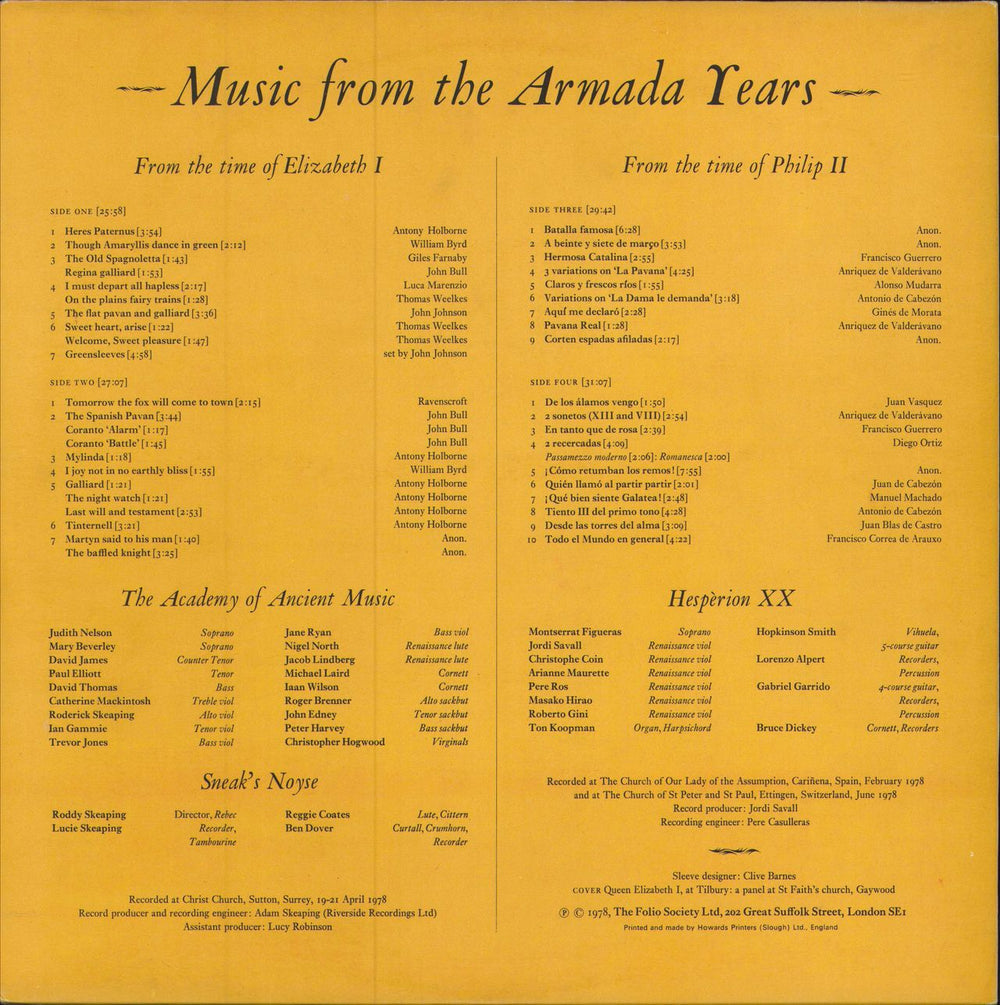 Christopher Hogwood Music From The Armada Years UK 2-LP vinyl record set (Double LP Album)