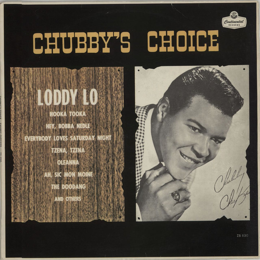 Chubby Checker Chubby's Choice South African vinyl LP album (LP record) ZB8080