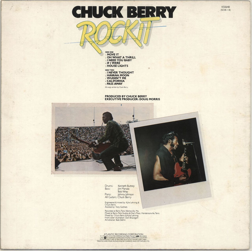 Chuck Berry Rockit UK vinyl LP album (LP record)