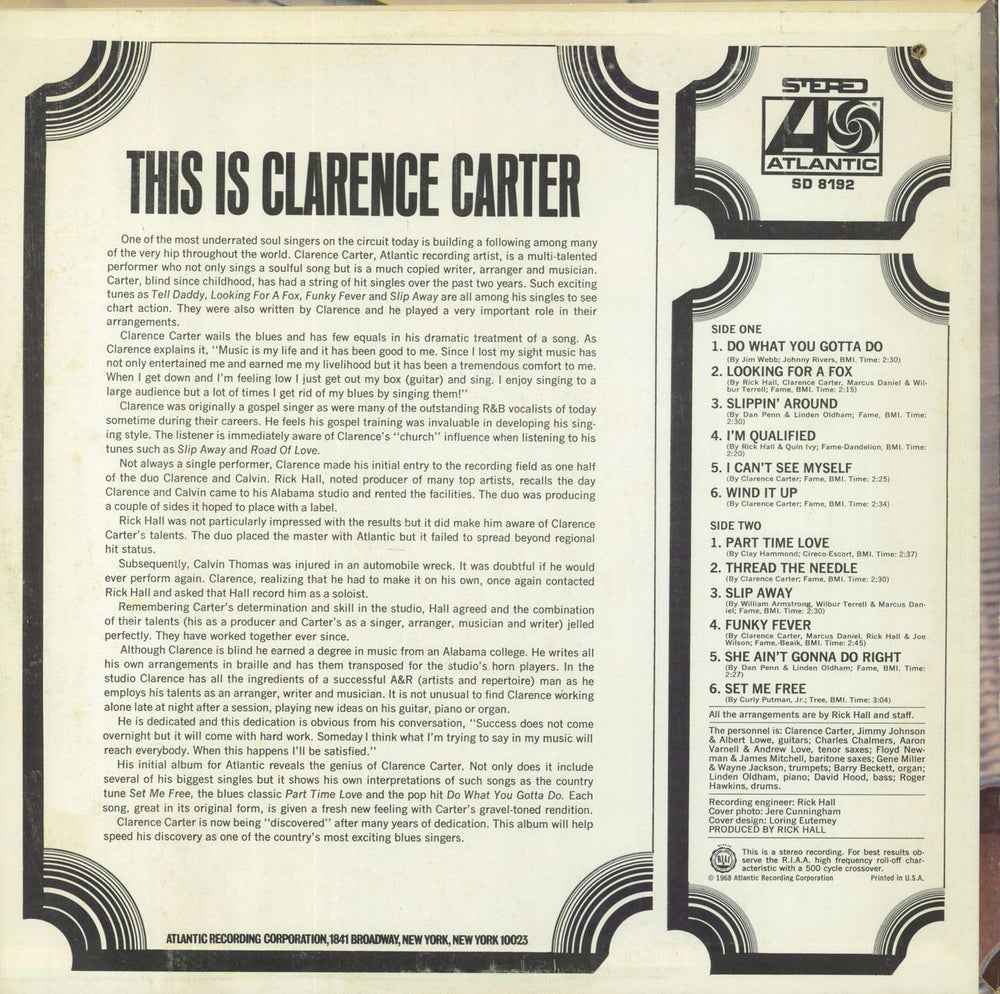 Clarence Carter This Is Clarence Carter - 1st US vinyl LP album (LP record)