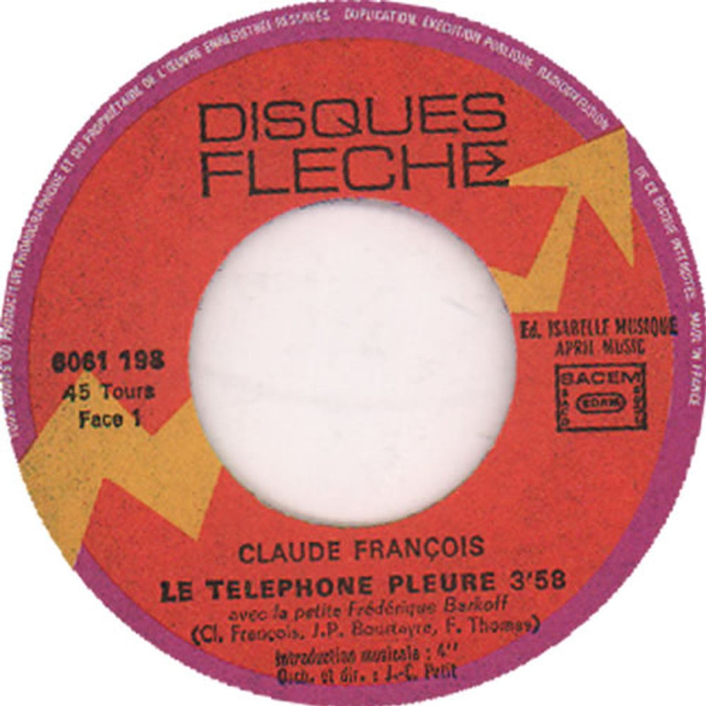 Claude François Le Téléphone Pleure - WOS French 7" vinyl single (7 inch record / 45) UDF07LE637733