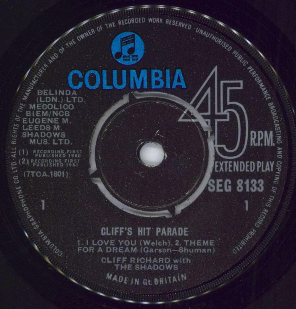 Cliff Richard Cliff's Hit Parade - 2nd UK 7" vinyl single (7 inch record / 45) RIC07CL789672