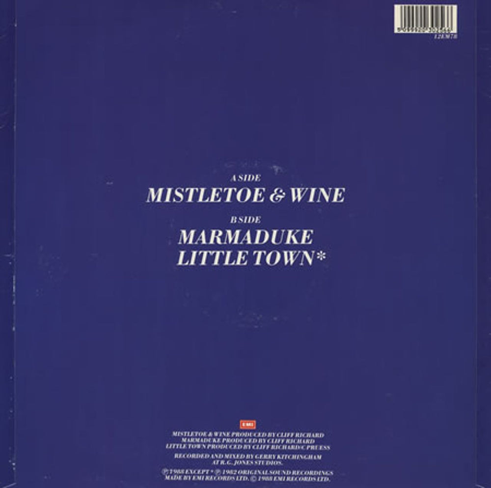 Cliff Richard Mistletoe & Wine UK 12" vinyl single (12 inch record / Maxi-single) RIC12MI45412