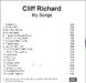 Cliff Richard My Songs UK Promo CD-R acetate CDR ACETATE