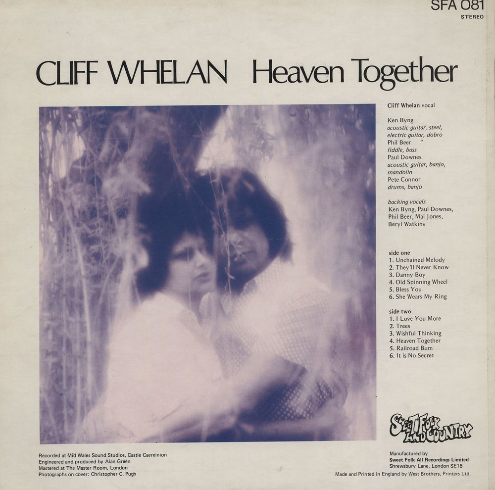 Cliff Whelan Heaven Together UK vinyl LP album (LP record)