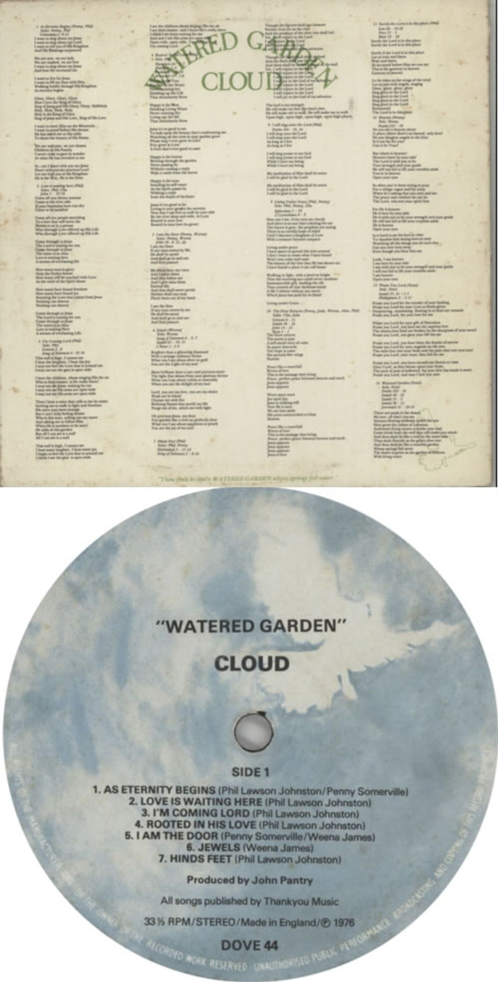 Cloud Watered Garden UK vinyl LP album (LP record) F3YLPWA612697