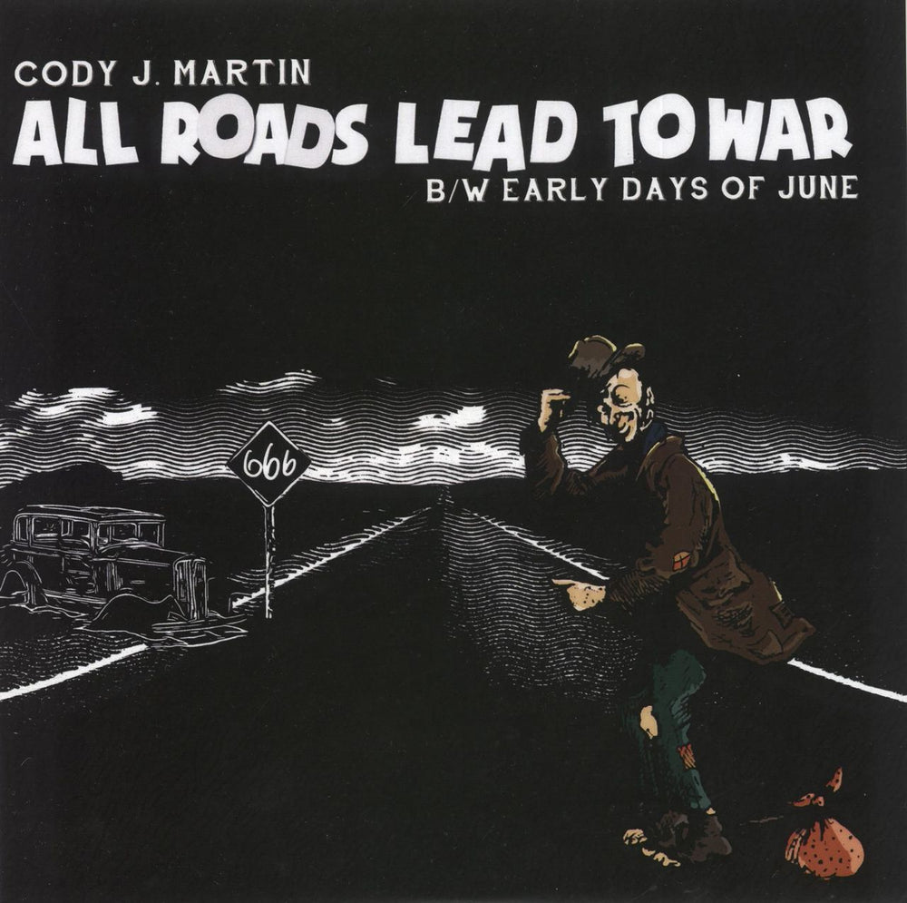 Cody J. Martin All Roads Lead To War - Green Vinyl US 7" vinyl single (7 inch record / 45) GRIM022