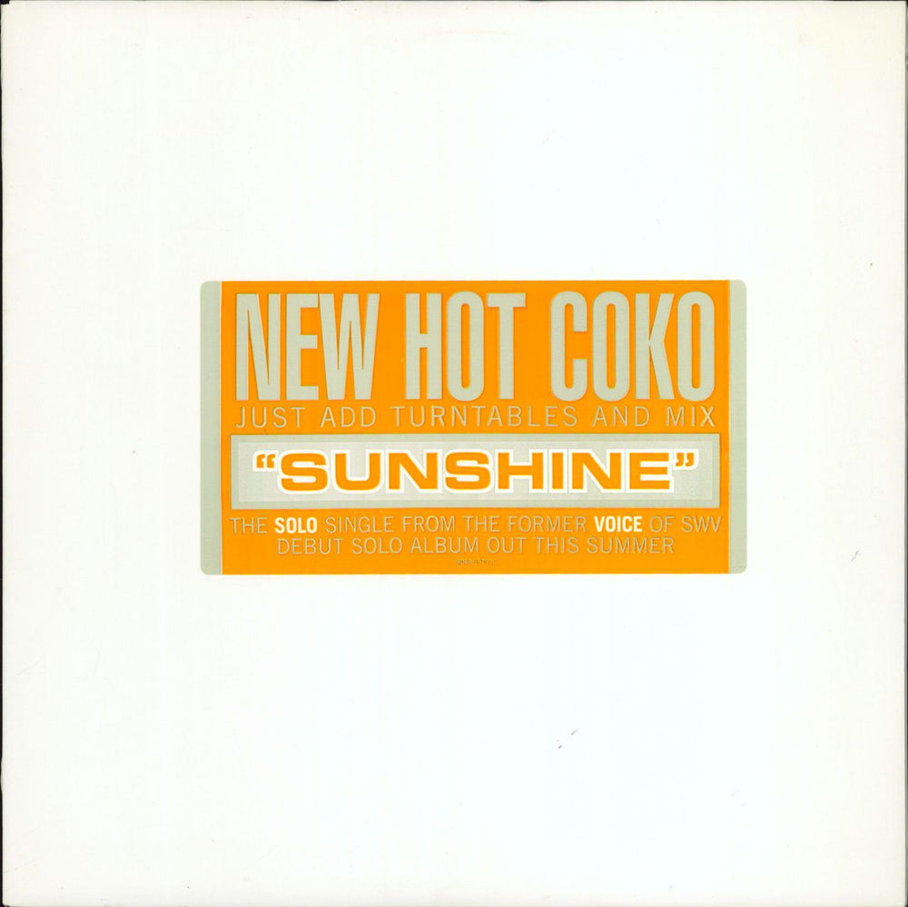 Coko (ex SWV vocalist) Sunshine US Promo 12" vinyl single (12 inch record / Maxi-single) RDAA-65751-1