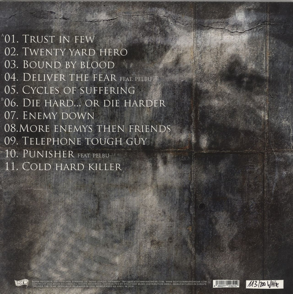 Cold Hard Truth Deliver The Fear - White Marble Vinyl UK vinyl LP album (LP record)