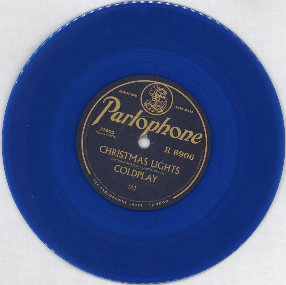 Coldplay Christmas Lights - Blue Vinyl UK 7" vinyl single (7 inch record / 45) DPY07CH781089