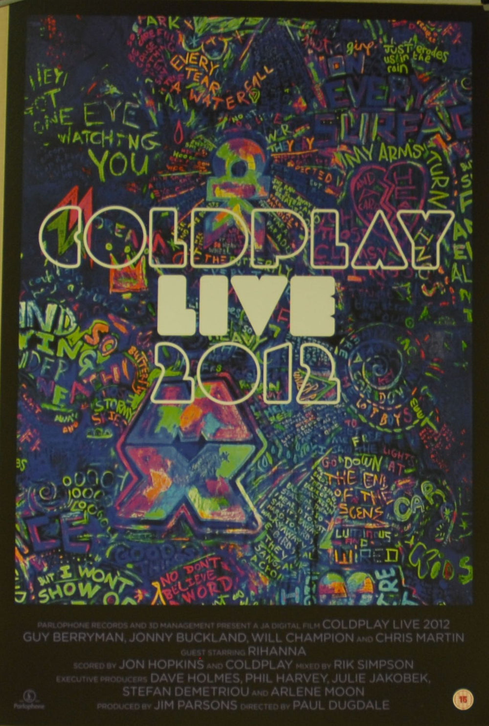 Coldplay Coldplay Live 2012 UK poster LITHO PRINT