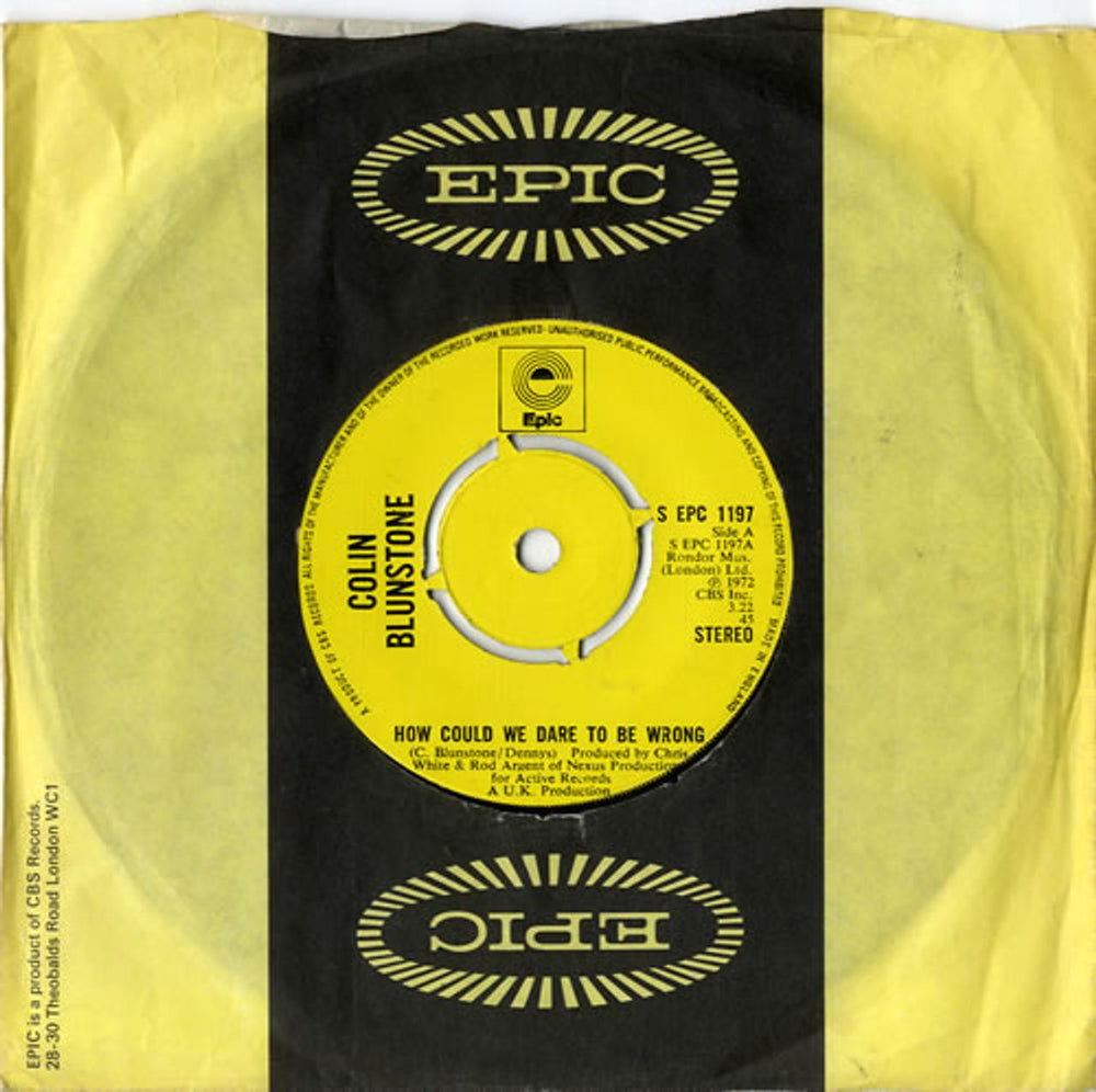 Colin Blunstone How Could We Dare To Be Wrong UK 7" vinyl single (7 inch record / 45) SEPC1197