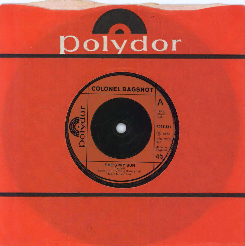 Colonel Bagshot She's My Sun UK 7" vinyl single (7 inch record / 45) 2058381