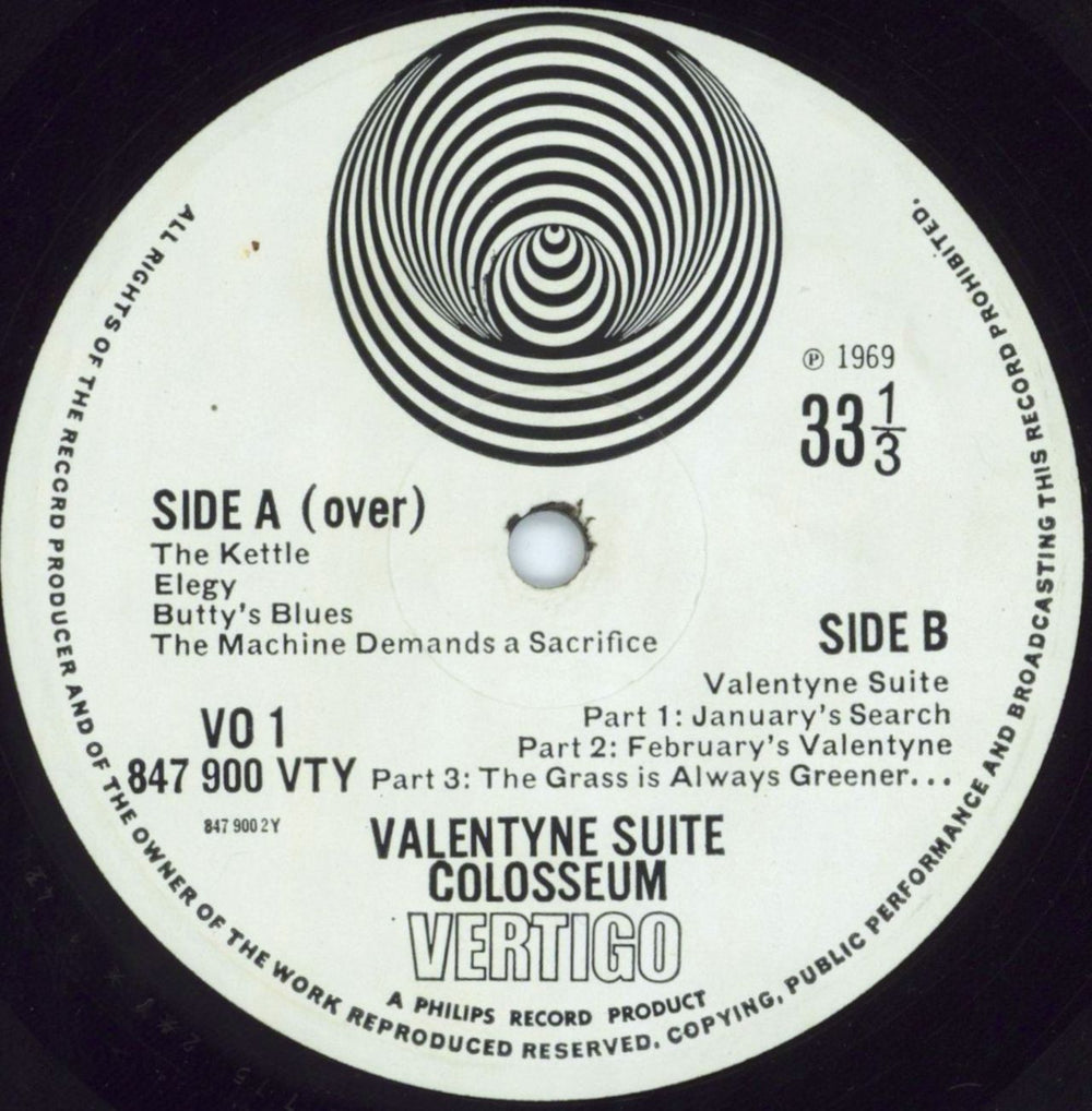 Colosseum Valentyne Suite - 1st - VG UK vinyl LP album (LP record) SEULPVA592004