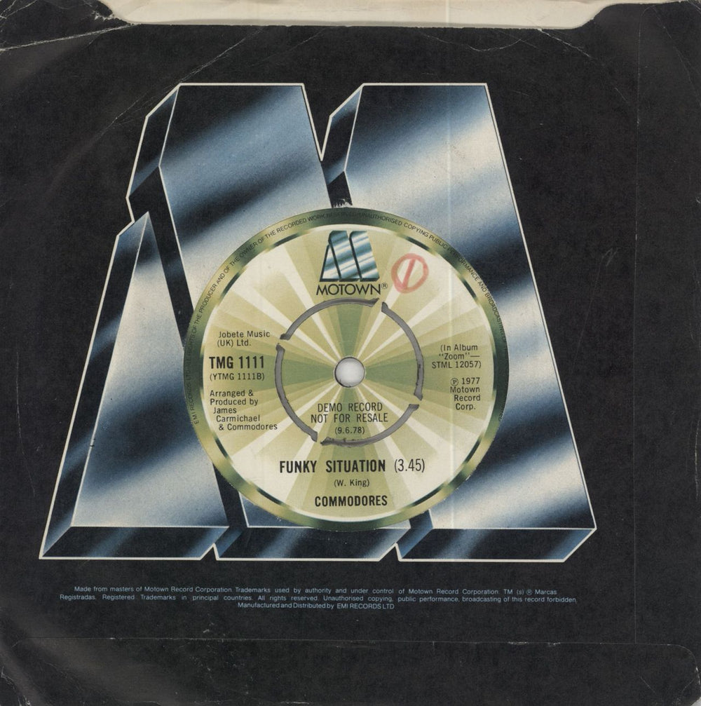 Commodores Flying High UK Promo 7" vinyl single (7 inch record / 45)